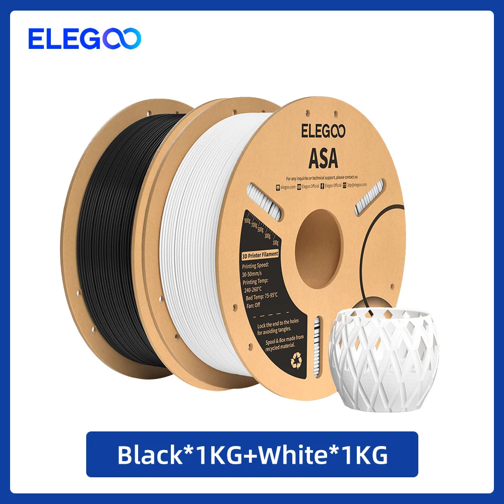 ELEGOO ASA Filament 1.75mm 1KG 3D Printer Filament perfect ASA Elegoo Filament for 3D Printer