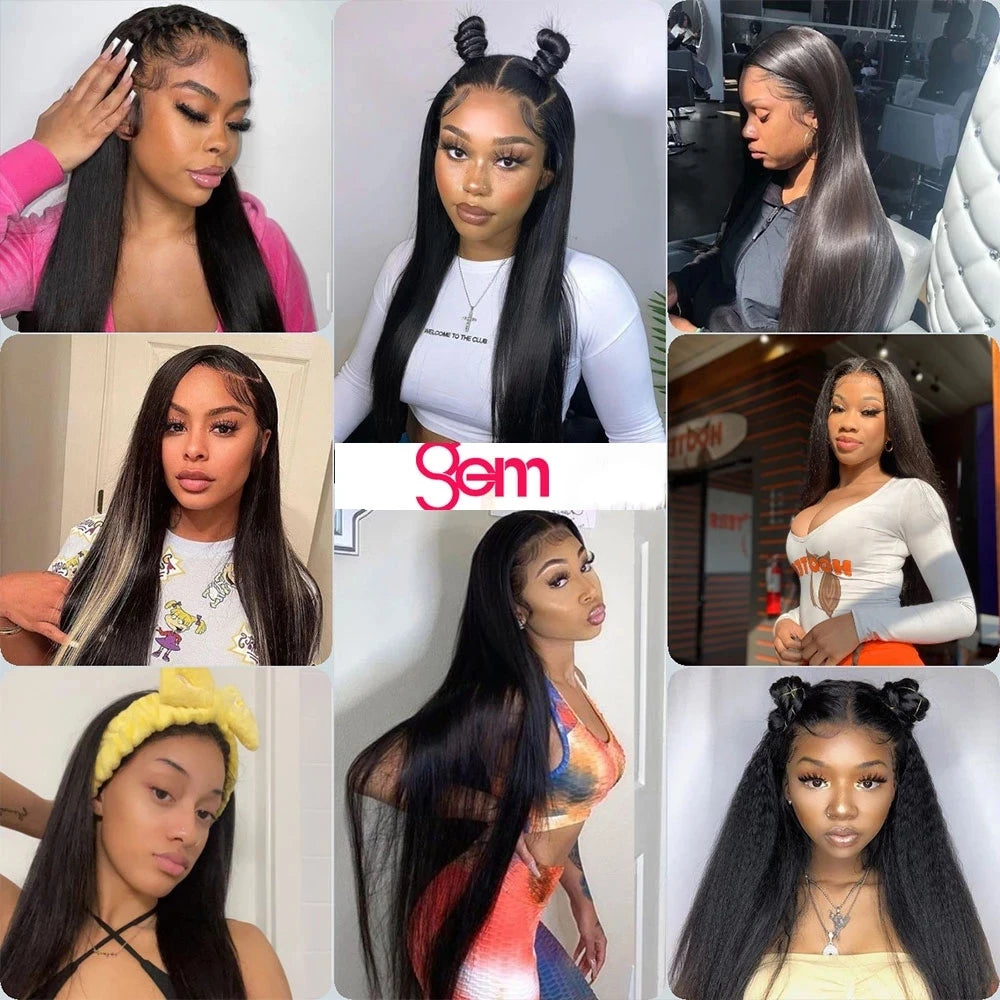 GEM 100% Human Hair Straight Bundles Brazilian Weaving For Women 1 3 4 Bundle Deal Natural Color 12-32Inch Human Hair Extensions